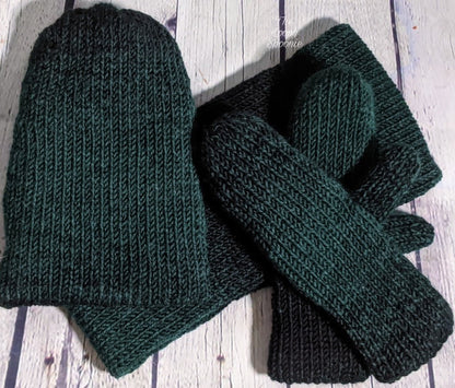 Green & Black Forester Knit Set- Wool Blend