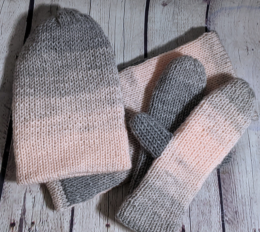 Pink & Silvermist Winter Knit Set- Wool Blend