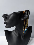 Aurora Chrome Beaded Chain Ear Cuffs