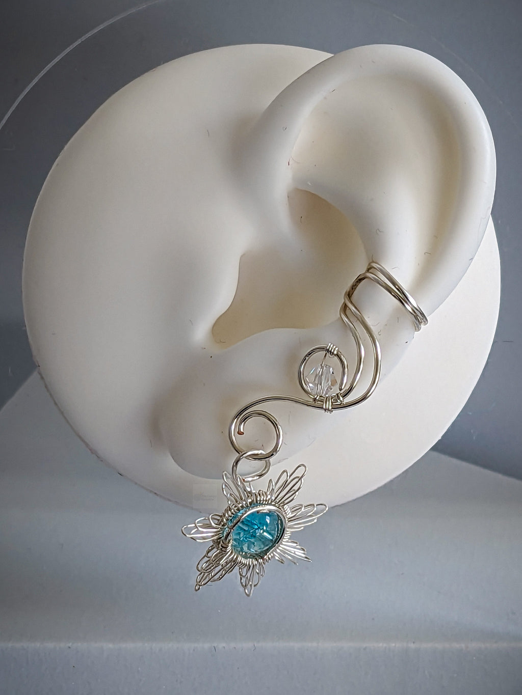 Snowdrop Silver Ear Cuff