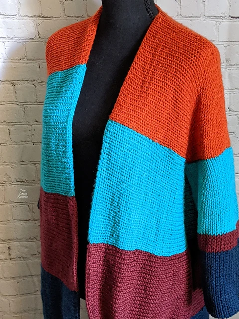 Comfy Cardigan Knitting Machine Pattern