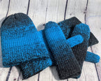 Blue & Black Ombre Knit Set- Wool Blend