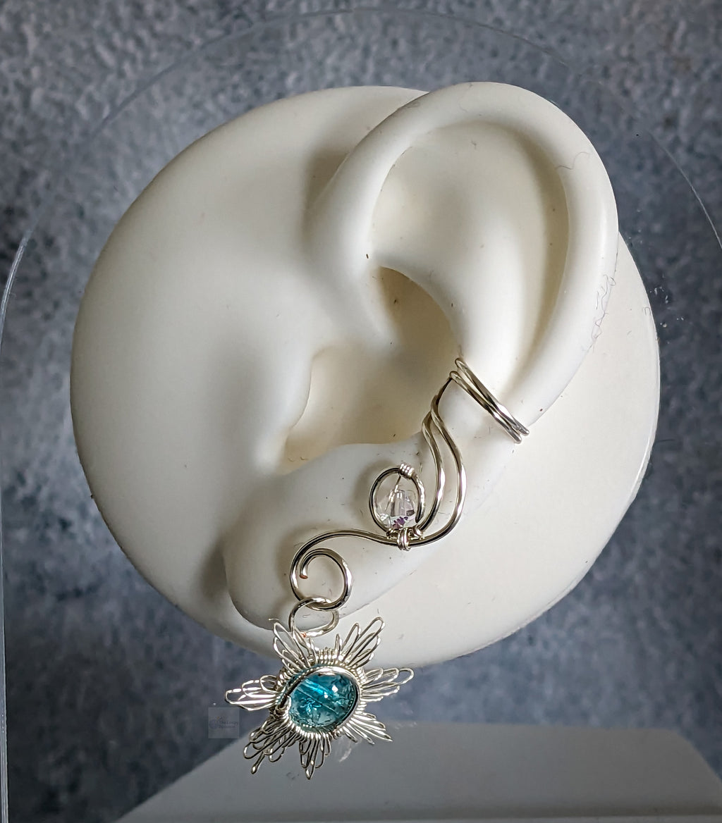 Snowdrop Silver Ear Cuff